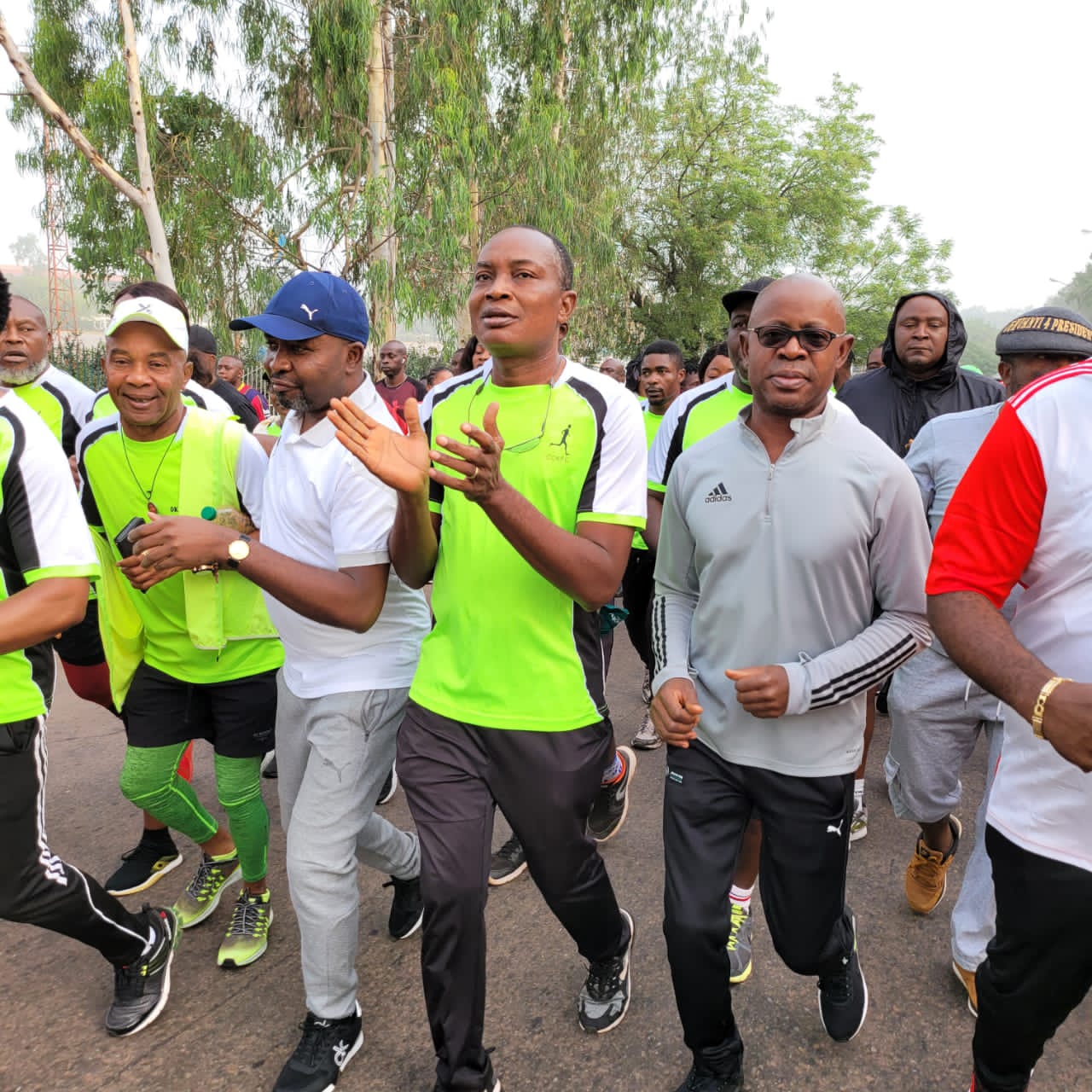 Jubilation as Chief Evarest Nnaji leads Enugu youths, sports lovers on health-fitness exercise